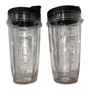 Ninja 24oz Blender Cups w Lids Replacement Set of 2 710ml